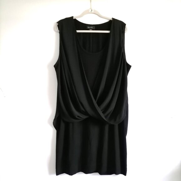 Karen Kane Womens Black Cross Over Surplice Neck Witchy Classy Dress Size XL - Picture 1 of 7